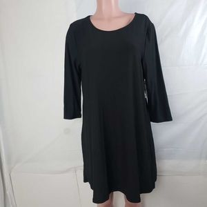 Bobbie Brooks Womens A Line Dress Black Keyhole Sc